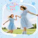 Halloween Costumes for Women,Sexy Princess Costumes, Blue/White Dress,Socks,Hair Ties, Book Storybook Character (Blue, M)