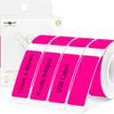 4 x PARLAIM 14 X 40mm (0.55"x1.57") Tear-Resistant Thermal Label, 4 Rolls 640pcs OEM Label Tape Replacement Compatible with D30 Label Maker Perfect for Home/Office/School, Fluorescent Pink