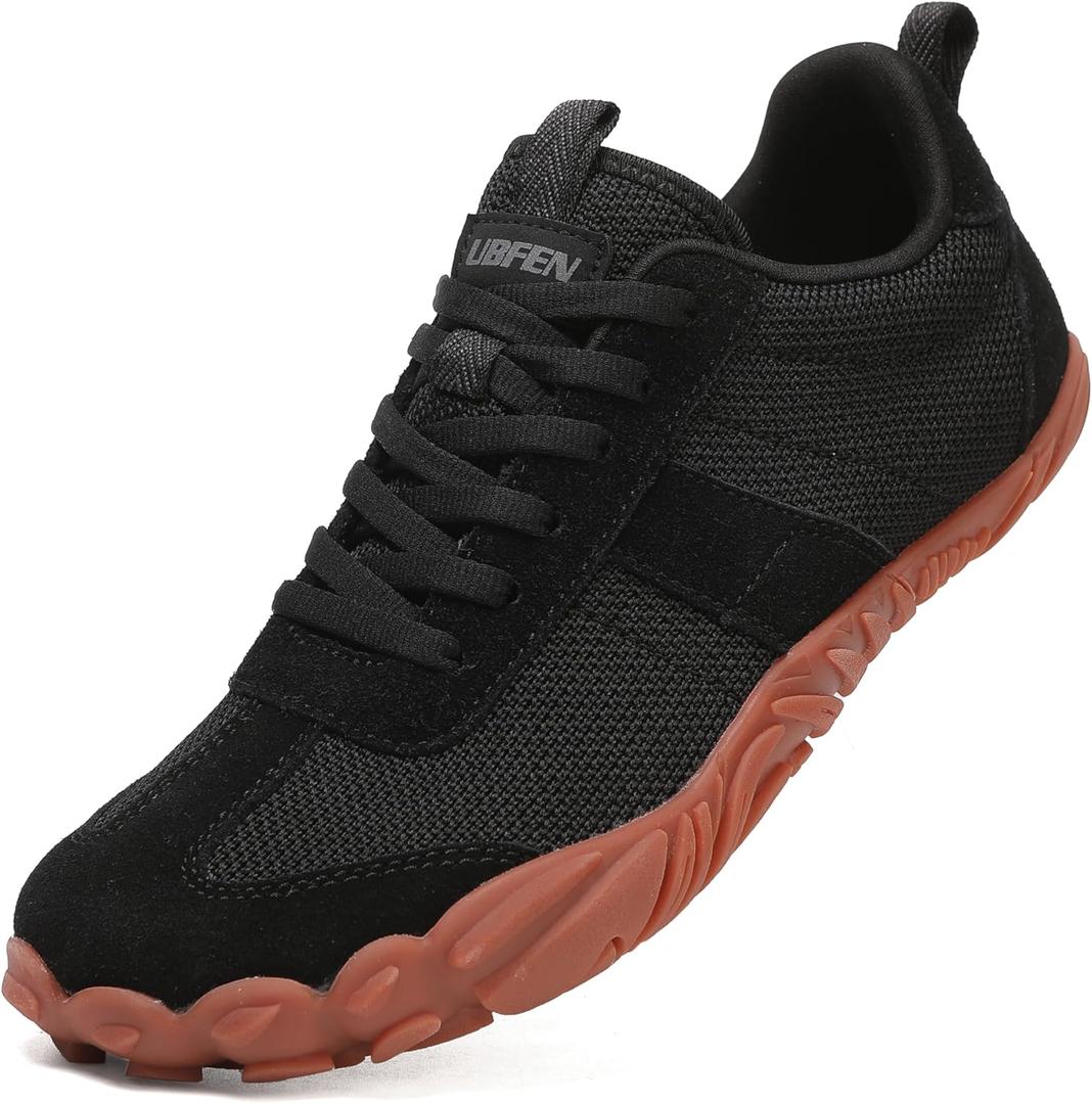UBFEN Sneakers Barefoot Shoes for Womens Mens Minimalist Trail Running Hiking Comfortable Walking, Size 39 (Z Black)