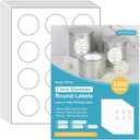 MaxGear 2" Round Sticker Labels, for Inkjet or Laser Printer, Matte White Printable Labels Sheets, Strong Adhesive, Dries Quickly, Holds Ink Well, 100 Sheets, 1200 Pcs
