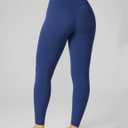 UNISSU Hugcurve No Front Seam High Waisted Workout Leggings for Women Buttery Soft Yoga Pants Gym Athletic Tights - 25'' (Blue)
