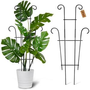Xeeol Plant Trellis for Potted Plants 4 pieces, Larger 23in Garden Trellis for Climbing Plants Indoor Outdoor, Rustproof House Plant Support Stakes for Pothos Hoya Ivy Flower