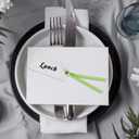 50 Pack Table Name Cards with Green Ribbon Blank Wedding Place Card 1.57''x3.54'' Name Place Cards for Table Setting Hanging Gift Tags for Wedding Dinner Party Banquet Events