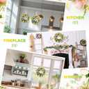 Riceshoot 6 Pcs 11 Inch Easter Egg Wreath Decorations with Ribbon Bow for Front Door Kitchen Cabinet Small Window Spring Artificial Flower Wreath with Pastel Eggs and Mixed Twigs for Home Farmhouse