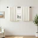 Pitalk Short Linen Blackout Curtains 24 Inch Length 2 Panels for Small Window Half Bedroom Living Room Cafe Curtains Thermal Privacy Drapes for Kitchen Over Sink Bathroom Cream Ivory 42 Inch Wide 2ft