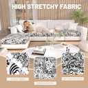 Couch Covers for Sectional L Shaped Sofa Cover Print Chaise Cover | Washable Separate Seat Chaise Couch Cover Stretch Sofa Slipcovers Universal Sofa Covers Pet Friendly (3 Seater + 1 Chaise)