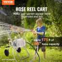 VEVOR Hose Reel Cart, Hold Up to 175 ft of 5/8 Hose (Hose Not Included), Garden Water Hose Carts Mobile Tools with Wheels, Heavy Duty Powder-Coated Steel Outdoor Planting for Garden, Yard, Lawn