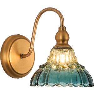 Vintage Wall Sconce Yellow and Blue Gradient Wall Light Bedside Wall Lamp Matte Brass Bedroom Light Fixtures in Door Lighting Fixture for Living Room Hallway Corridor