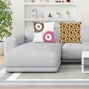 3 x Trendy Pink Leopard Lucky 8 Ball Pillow Covers 18x18, Cheetah Leopard Print Room Decor, Funky Girly Cheetah Print Decorative Throw Pillow Covers for Girls Bedroom Dorm Home, Set of 2 (Colour 01)