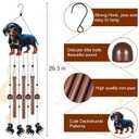 Dachshund Dog Wind Chimes for Outside,Metal Windchimes with S Hook with Playful Design Wind Chime Garden Decor Outdoor Ideal Memorial/Housewarming/Birthday/Festival Gifts Front Yard Decor