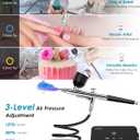 Airbrush Kit with Air Compressor, Intuitive 50 PSI High Pressure Air Brush with 0.2/0.3/0.5mm Nozzles & Cleaning Sets, Perfect for Modeling, Painting, Nails, Makeup, Cake Decorating