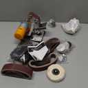 Mini Belt Sander, Electric Small Sander Knife Making Supplies, 7 Adjustable Speed Electric Knife Sharpener, Power Belt Grinder for Woodworking, Metal Working DIY (Multi-Function Belt Sander)