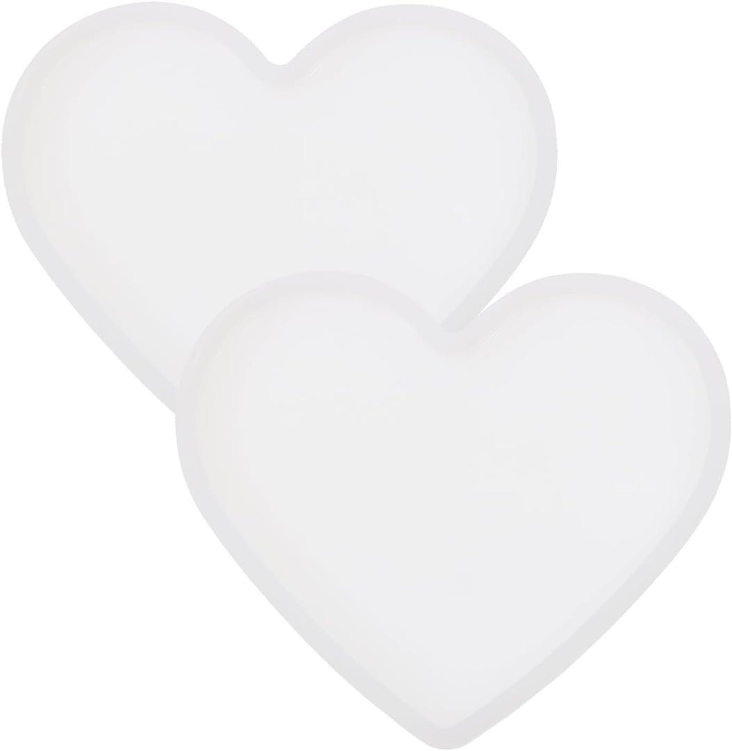 Shapenty 4Inch Resin Heart Coaster Molds Silicone Epoxy Molds for Resin Casting Bowl Mat Trays Valentine’s Day Wedding DIY Home Decoration Crafting Projects (2)