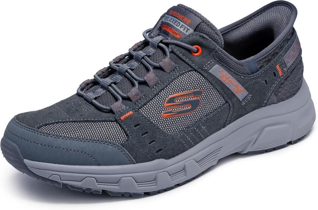 Skechers Men's Oak Canyon Consistent Winne Hands Free Slip in (10 X-Wide, Gray/Orange)