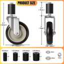 5-inch Swivel Caster Wheels Set of 4, Adjustable Expanding Stem Casters Fit for 7/8",1-1/4",1-1/2" and 1-5/8" Tube Legs for Stainless Steel Table, Furniture, Cart, Tool Cabinet