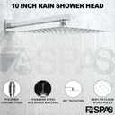 Shower System with Tub Spout, 10-Inch High-Pressure Rain Showerhead and Handheld Combo, Polished Chrome Shower Faucet Set with Rough-in Valve and Trim, Wall Mounted 3-Way Shower Set