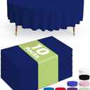 Pureegg Plastic Table Cloth Disposable 10 Pack, 84'' Round Table Cloths, Graduation Decorations Class of 2025, Graduation Party, Tablecloths, Round, Plastic Cover, Leakproof & Sturdy, Navy Blue