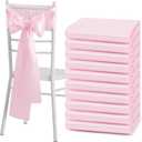 50 Pcs Pink Satin Chair Sashes Bows Universal Chair Cover for Wedding Reception Events Banquets Party, Hotel Event Decorations, 6 x 108 inch