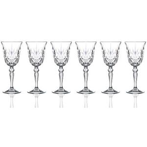 Lorenzo RCR Crystal Collection Water Glass Set Lorren Home Trends-Melodia, 6 Count (Pack of 1), Red Wine Goblet,7.5 fluid ounce