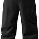 YEEFINE Men's Snow Ski Pants Insulated Cargo Snowboard Pants Bibs Loose Baggy Waterproof Winter Sports (X-Large, Black)