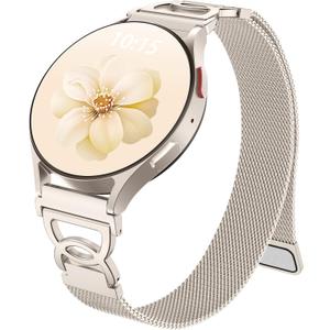 Adorve Slim Metal Strap Compatible with Galaxy Watch 7 Band, Galaxy Watch 6 Band, 5/4/FE/Pro/Classic/Active 2, 20mm Replacement Strap for Samsung Watch Bands for Women
