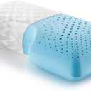 MALOUF Z Shoulder Zoned Dough Memory Foam Pillow - Gel Infused - Premium Tencel Cover                                                                                                                                                                                                                 - Mid Loft - Queen, Blue