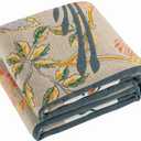 Boho Blanket, 100% Cotton Farmhouse Decorative Throw Blanket, 50"x60" Reversible Bohemian Throw Blanket, Brown All Season Muslin Breathable Woven Blankets Quilt (Queling)