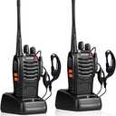 pxton Walkie Talkies Rechargeable Long Range Two-Way Radios with Earpieces,2-Way Radios UHF Handheld Transceiver Walky Talky with Flashlight Li-ion Battery and Charger（2 Pack）