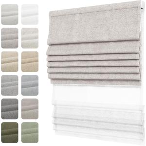 Day Night Roman Shades for Window, Cordless Blackout and Light Filtering Double Fabric Roman Blind with Room Darkening Thermal Insulated for Home and Office, Drill Day Night Type, Custom Size 20" x 60"