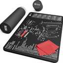 Falko Tactical Gun Cleaning Mat for Glock - Double Thickness Gun Mat - HD Exploded Diagram Including Parts List, Lubrication Points and Disassembly Steps (20 by 12 Inches)