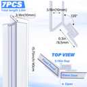 135 Degree Shower Door Side Seal Strip 110 Inch (15.75" x 7 Pcs) for 3/8 Inch Frameless Glass Sliding Door Sweep Clear PVC Waterproof H-Jamb for 3/8 Inch (10mm) Glass to Stop Shower Leaks