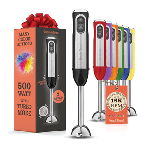 Powerful Immersion Blender, Electric Hand Blender 500 Watt with Turbo Mode, Detachable Base. Handheld Kitchen Gadget Blender Stick for Soup, Smoothie, Puree, Baby Food, 304 Stainless Steel Blades