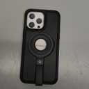 for iPhone 14 Pro Max Leather Case with Stand, Anti-Slip Grip Ring, Fits for MagSafe (Black, iPhone 14 Pro Max)