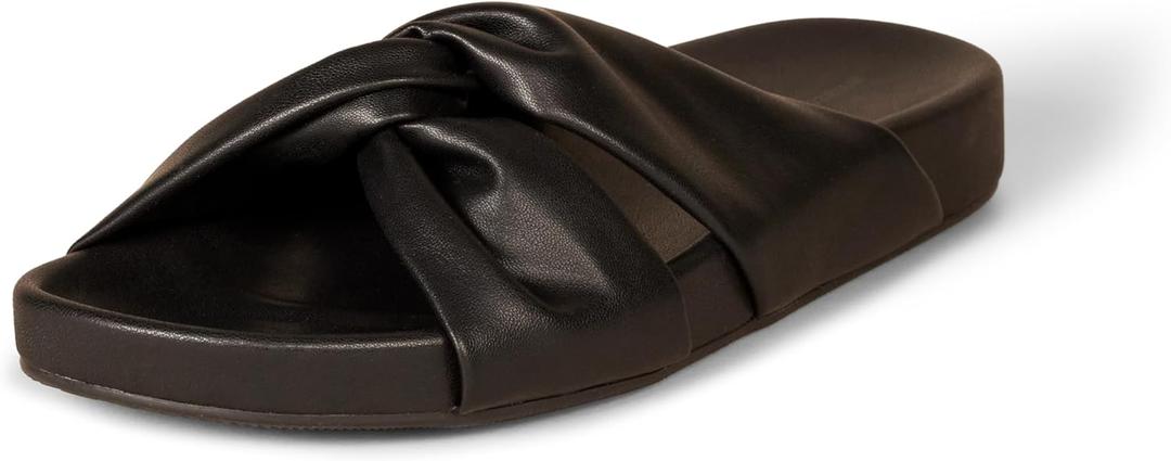 Amazon Essentials Women's Twist Slide Sandal, Slip On, Summer, Black, 9