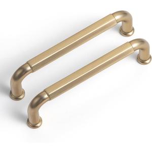 Goo-Ki 6 Pack 3-3/4 Inch 96mm Hole Center Cabinet Pulls Champagne Bronze Zinc Alloy Kitchen Drawer Pulls Drawer Handles 4.2 Inch Length 2201-UBR-96