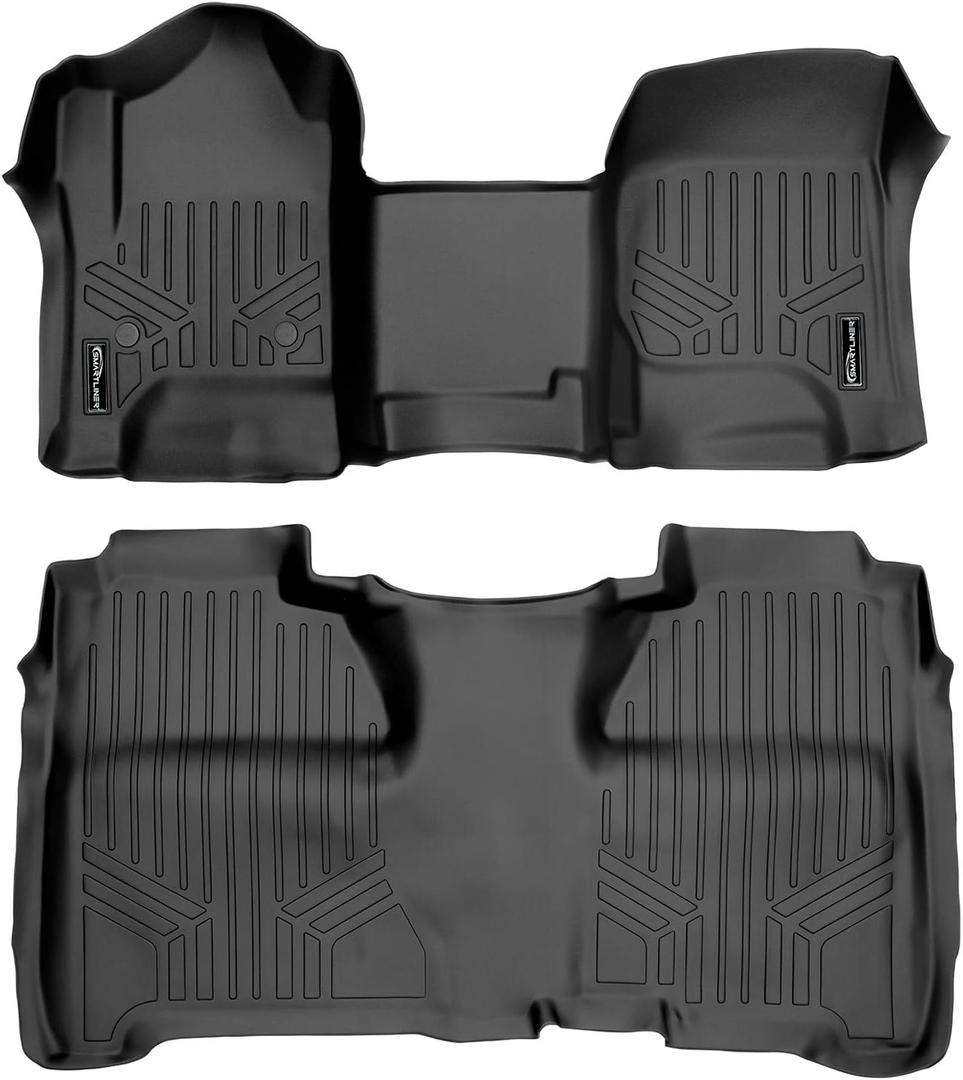 MAXLINER Custom Fit Floor Mats 2 Row Liner Set Compatible with 2014-2018 Chevrolet Silverado 1500