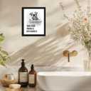 arteWOODS Funny Bulldog Bathroom Wall Art - Rustic Farmhouse Wall Decor with Humorous Quotes Black Framed Print Artwork Cute Animal Pictures for Shower Toilet Restroom Kid's Washroom 8x10 Inch