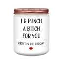 Homsolver Birthday Gifts for Women,Sister, Friend, Funny Perfect Anniversary, Christmas,Birthday,Valentines Day Gifts Ideas-I'd Punch A B for You Candles