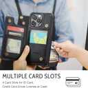 Compatible with iPhone 16 Pro 6.3" Wallet Case with Card Holder RFID Blocking for Women Men, Double Magnetic Clasp Kickstand Shockproof Phone Case Fit for iPhone 16 Pro, Black