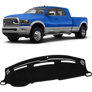 KUST Black Dash Cover for 2009-2018 Dodge Ram 1500 2500 3500 Non-Slip Dashboard Cover Polyester Dashboard Mat Pad Interior Accessories for Ram Pickup Custom Fit Dash Mat No Glare