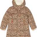 Amazon Essentials Girls and Toddlers' Long Heavyweight Hooded Puffer Jacket (Medium, Camel Cheetah Print)