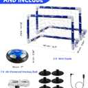 2 x Air Powered Soccer Ball for Indoor & Outdoor Play Springy Rebound Rope with Mini Goals, Fun for Kids & Families