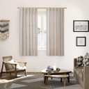 YoungsTex Linen Semi Sheer Curtains 63 Inch Length 2 Panels for Window, Light Filtering Drapes Rod Pocket for Living Room Bedroom Office Farmhouse Burlap Textured Lightweight Back Tab, 42 X 63 Inch