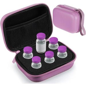 Teenyyou 6 Slots Insulin Peptide Fridge Carrying Case Vial Holder Storage Protector Bag, Fits Standard 10ml Vials, Insulin Cooler Travel Kits Case Organizer Diabetes Protector(Purple)