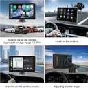 2026 Wireless Apple Carplay & Android Auto, 7In HD Touchscreen Portable Car Radio Audio Receiver, Car Stereo with Mirror Link, GPS Navigation, Bluetooth, siri, Backup Camera, AUX/USB/TF