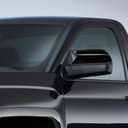 Glossy Black Ox Horn Rearview Mirror Cover Compatible with Chevy Silverado/GMC Sierra 1500 2012-2018