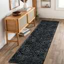 Wonnitar Moroccan Runner Rugs for Hallway 2'6"x8', Black Washable Boho Kitchen Non-Slip Rug Runner, Geometric Tribal Long Soft Bathroom Accent Area Rug for Entryway Laundry Bedroom (Black,2'6"x8')