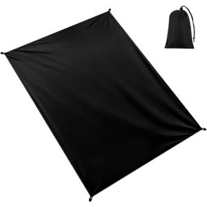 Tent Footprint, Waterproof Camping Tarp, 87" x 59" Ultralight Tent Floor Mat with Storage Bag for Outdoors Ground Camping Hiking Backpacking Beach (Black)