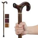 Rosewood Walking Cane for Men & Women - Luxury Wooden Cane for Senior Balance, Handmade T-Handle Design, Includes 2 Non-Slip Tips