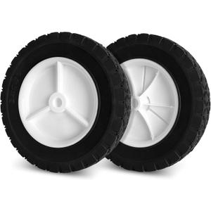 72-108 Wheels Replaces for Oregon, 8 Inch Universal Wheels Tires Compatible with Craftsman AYP MTD Lawn Mower, Radio Flyer Wagon, BBQ Grill, Hand Truck, and Lawn Sprayer (White)